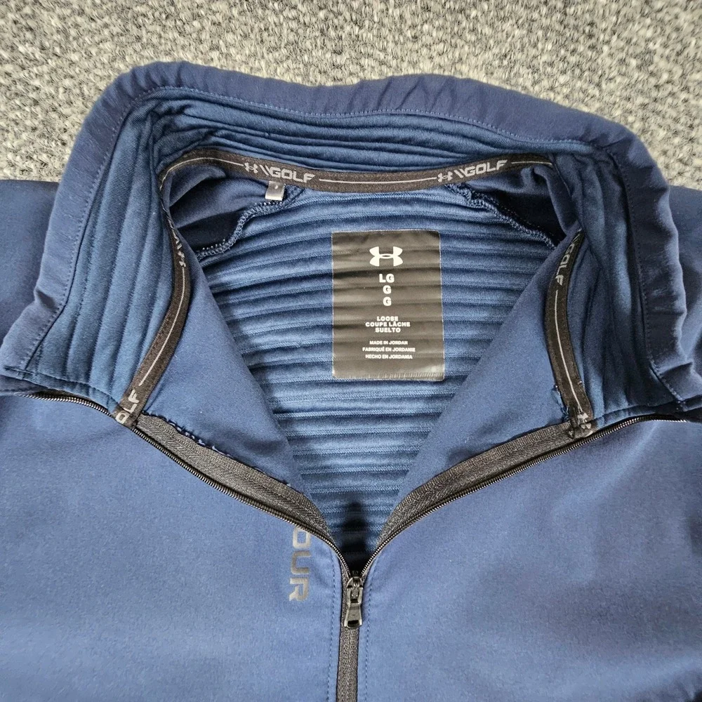 Under Armour Storm Evoultion Daytona Mens 1/4 Zip Pullover LG‎ Navy Blue Large